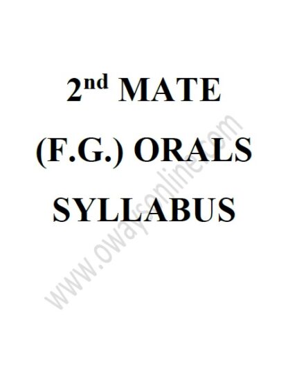 2nd Mate Orals Syllabus