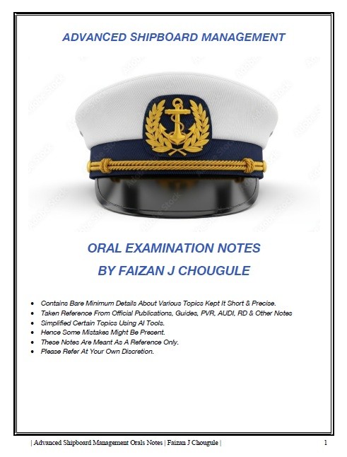 Advanced Shipboard Management (ASM) Oral Exam Notes – Question & Answers - Faizan Chougule