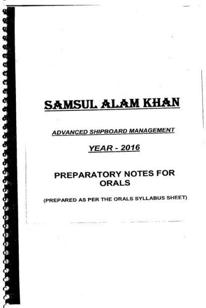 ASM Orals Preparatory Notes by Samsul Alam Khan