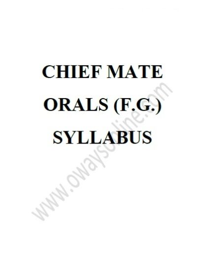 Chief Mate Orals Syllabus