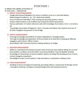 Function 1 Chief Mate Orals Notes - By Anuj
