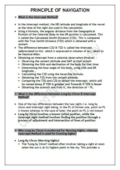 Function 1 Only Theory Orals Notes - 2nd Mates By Aman Pandey