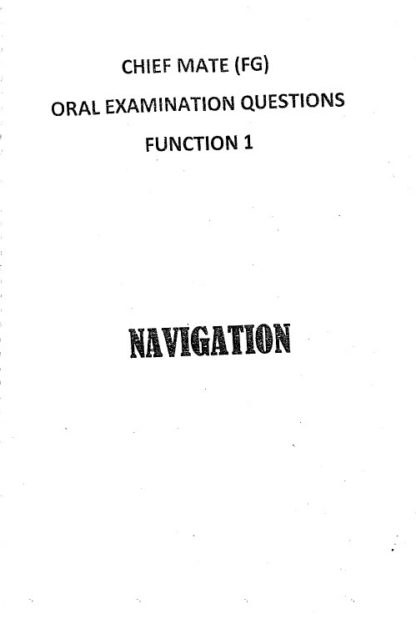 Functions 1 - Chief Mate Orals Notes - By Mukesh Jivraj