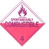 IMDG - Hazardous Materials Warning Placards - CLASS 3 SPONTANEOUSLY COMBUSTIBLE