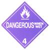 IMDG - Hazardous Materials Warning Placards - CLASS 4 DANGEROUS WHEN WET