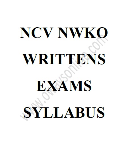 NCV NWKO Writtens Exams Syllabus