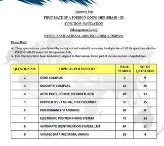 Navigational Aids including Compass Solved MMD Past Papers Phase 2 Chief Mate